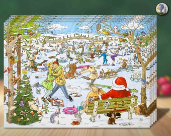 Christmas Postcards (5 pieces) - "Winter Christmas Romance" - DIN A6