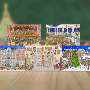 Weihnachts-Postkarten (5Stück) - Verschiedene Weihnachtsmotive - DIN A6