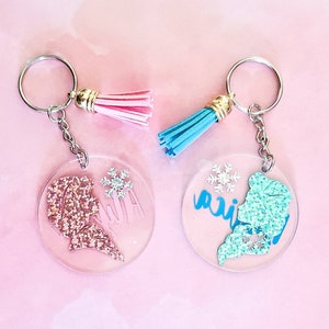 Personalised Frozen Keyring/Elsa & Anna/Frozen Key Chain/Bag Tag
