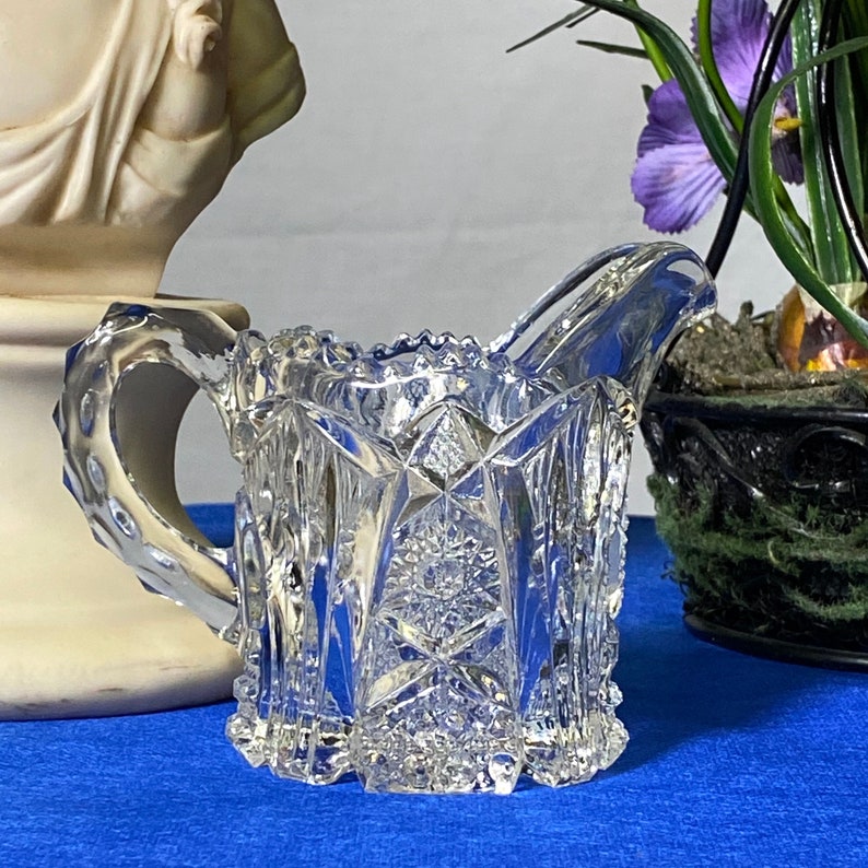 Vintage Imperial Pressed Glass Creamer and Sugar NUCUT 212 Etsy