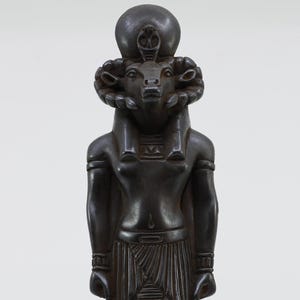 The Black Khnum - Rare Egyptian Statue of The Fertility God Khnum - Statue For Egyptian Rituals - Handmade In Egypt - Free Shipping