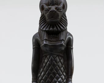 Sekhmet The Healer - Powerful Black Egyptian Statue of Goddess Sekhmet For Healing Rituals - Handmade and Activated In Egypt - Free Shipping