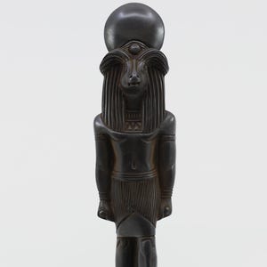 Black Khnum - Small Egyptian Black Statue of The Fertility God Khnum - Statue For Egyptian Rituals - Handmade In Egypt - Free Shipping