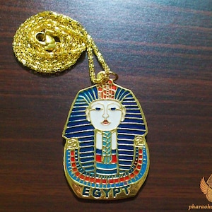 Unique Tutankhamun Pendant - Rare King Tut Pendant - Egyptian Golden Pendant - Unisex Brass Tutankhamun Amulet Pendant - Handmade in Egypt