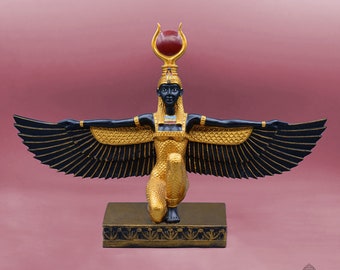 The Twinflame Bringer Goddess Hathor Winged Statue - Activated to Attract True Love -  Handmade in Egypt