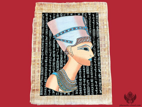 ネフェルティティ女王の光るパピルス画 - ユニークな古代 ネフェルティティ女王の光るパピルス画 - ユニークな古代