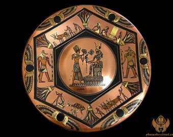 Charming Egyptian Wall Hanging Decorative Plate For Twin Flames and Sacred Lovers - Made of Pure Durable Copper - Handmade in Egypt