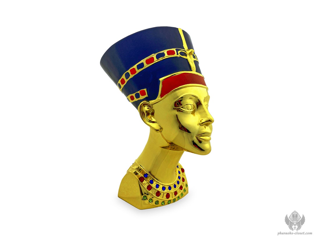 The Golden Bust of Nefertiti Lavish Ancient Egyptian Bust of Etsy