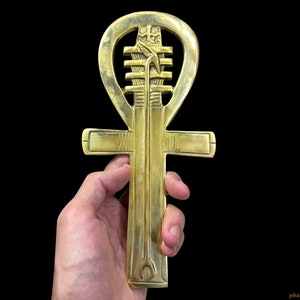 The Golden Ankh of Thoth For Knowledge Wisdom and Enlightenment - Powerful Egyptian Cross for Spiritual Awakening n More - Handmade In Egypt