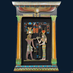Egyptian Love Decorative Brass Wooden Wall Frame - Unique Egyptian Twin Flame Wall Art Decor For Couples and True Lovers - Handmade In Egypt