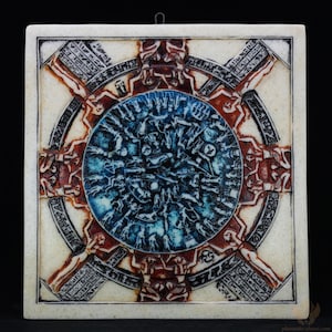 Egyptian Plaque of The ancient Egyptian Calendar Carved From Real Alabaster Stone - Egyptian Wall Decor - Egyptian Stele - Handmade In Egypt
