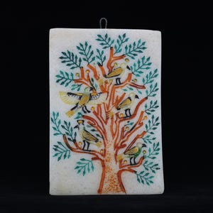 Egyptian Tree of Life Plaque - Rare Egyptian Alabaster Stele Stela - Egyptian Tablet of The Tree of Life - Handmade In Egypt - Free Shipping
