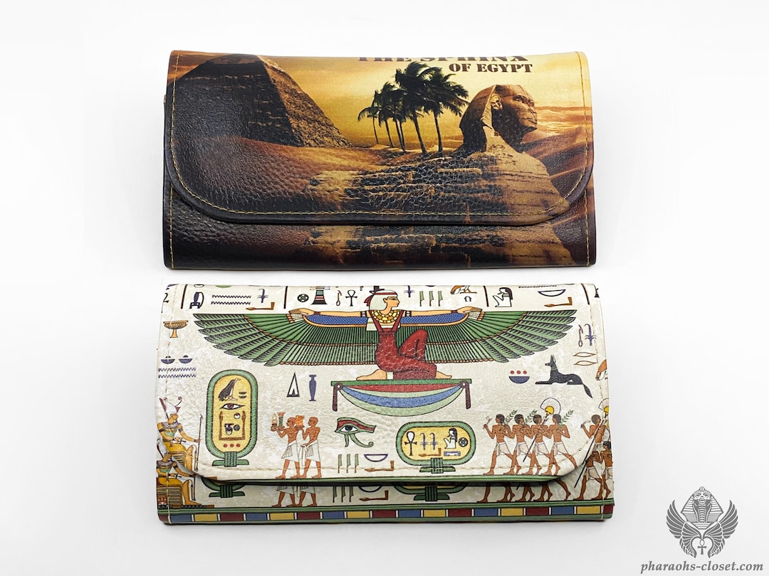 Charming Egyptian Wallets of Goddess Isis and the Sacred Sphinx