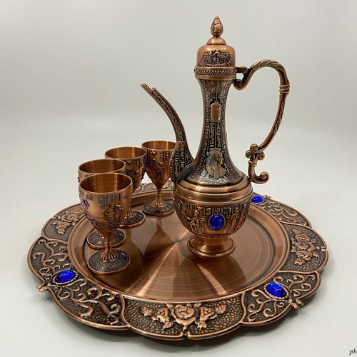The Sacred Wine Set of Cleopatra Unique Egyptian Wine Metal Etsy