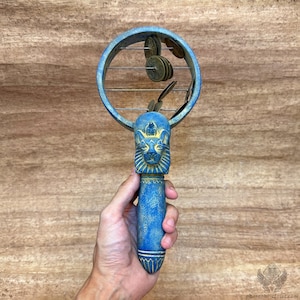 The Sacred Sistrum of Goddess Sekhmet - Powerful Ancient Egyptian Sistrum For Healing n Activation - Tool For Rituals - Handmade in Egypt