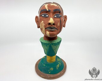 Unique Replica of The Famous Head of Nefertem - Rare Replica of Tutankhamuns Lotus Bust - Museum Quality Full Size Piece - Handmade In Egypt