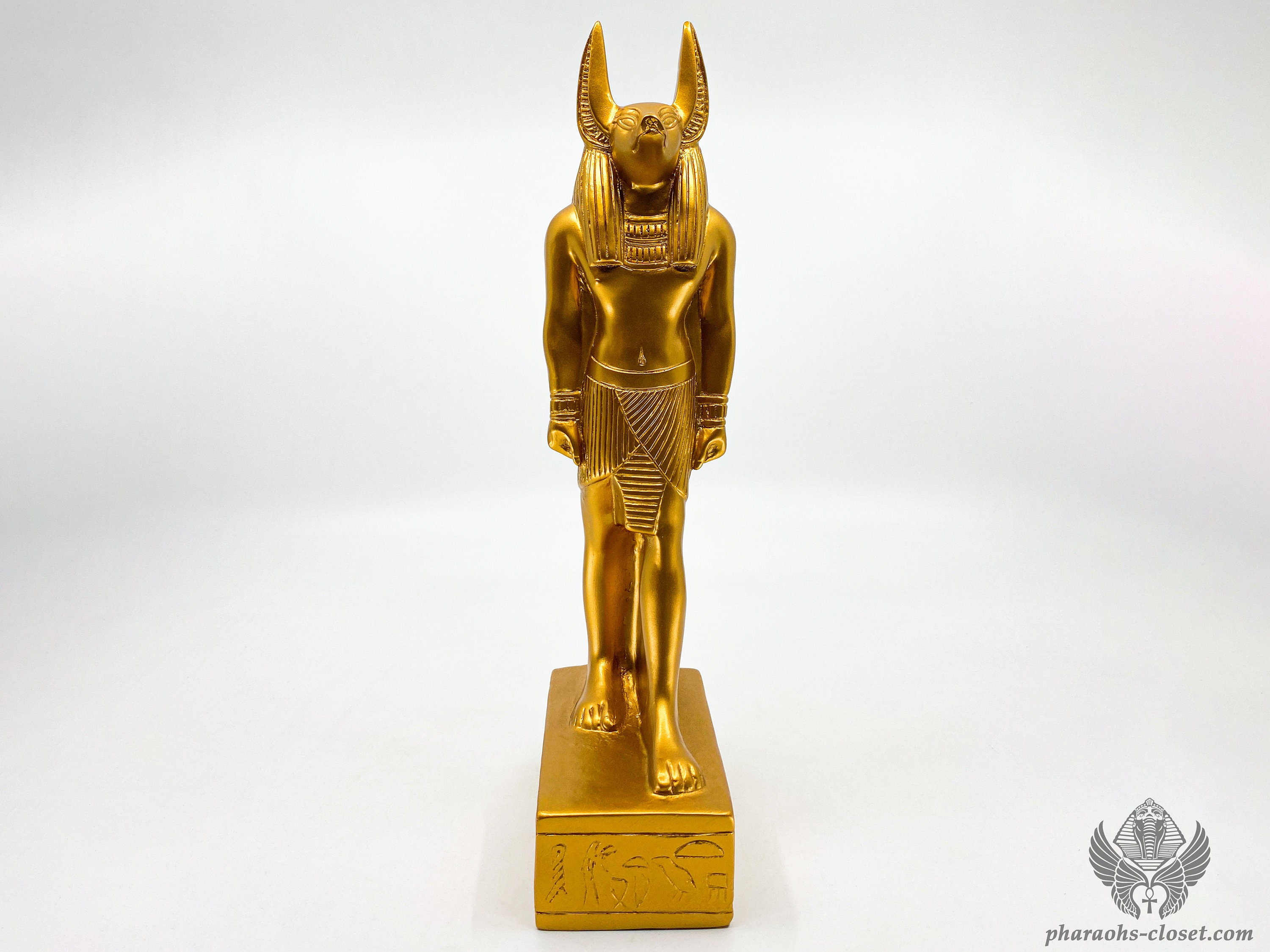 The Golden Anubis Lord Of Underworld - Unique Ancient Egyptian Statue God in Gold Color Handmade Egypt