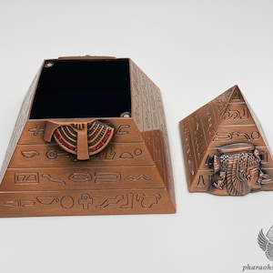 Unique Large Egyptian Pyramid Jewelry Box - The Sacred Pyramid of Giza Jewelry and Trinket Box - Metal Pyramid Container - Handmade In Egypt