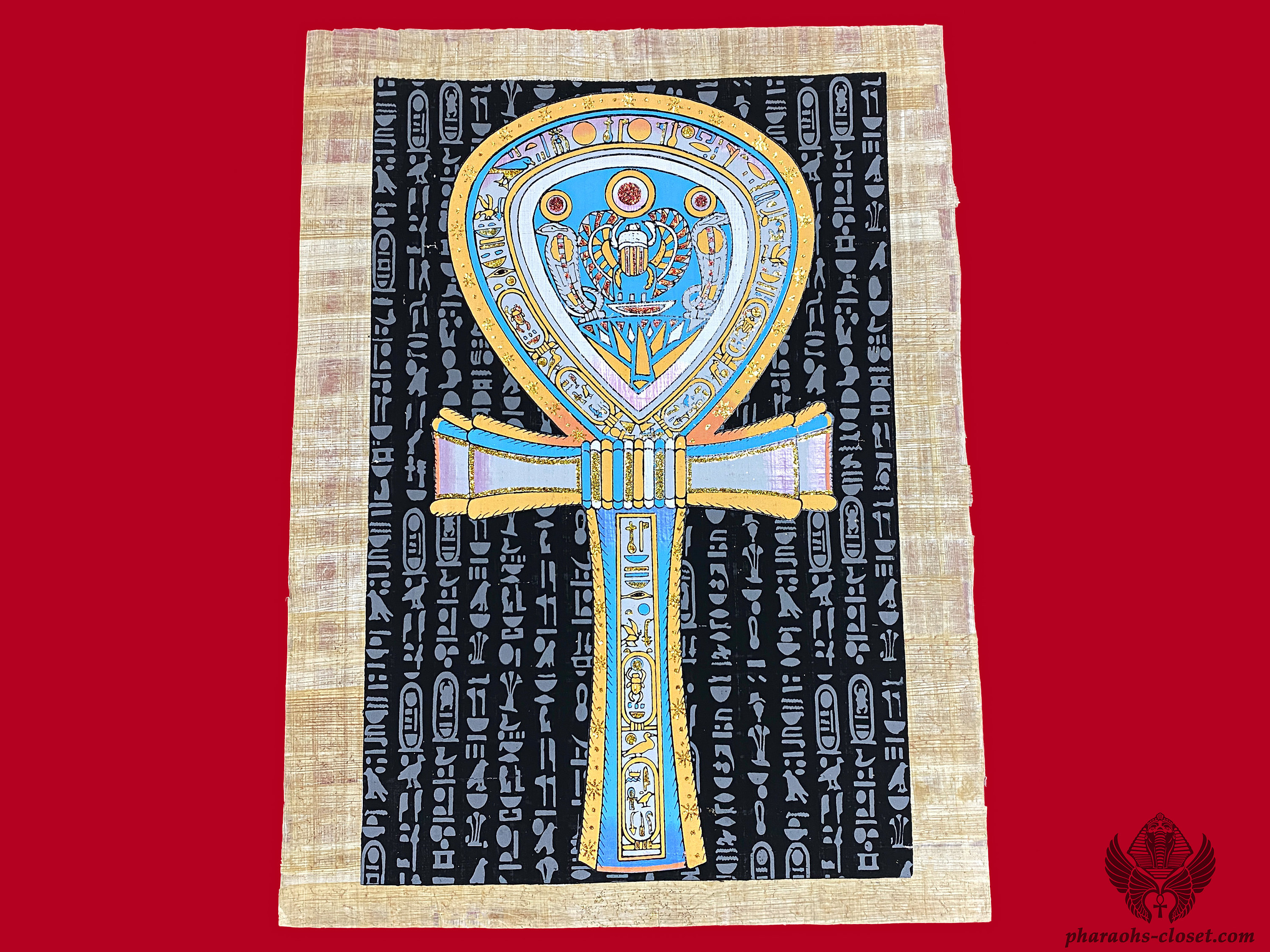 The Sacred Ankh Egyptian Glowing Papyrus Painting Unique Ancient Egyptian  Art Handmade in Egypt With Authentic Papyrus Leaves - Etsy