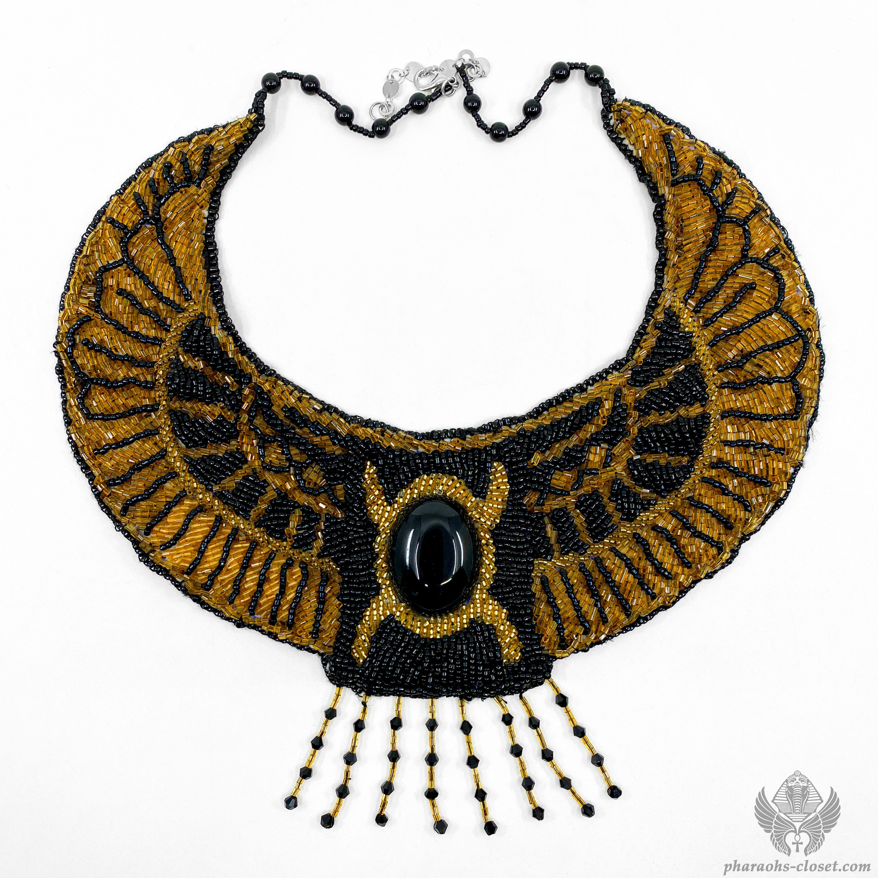 Collar de cuentas del antiguo Egipto con forma de escarabajo alado: collar  egipcio único, hecho a mano cuidadosamente en Egipto, image size:2816x2816