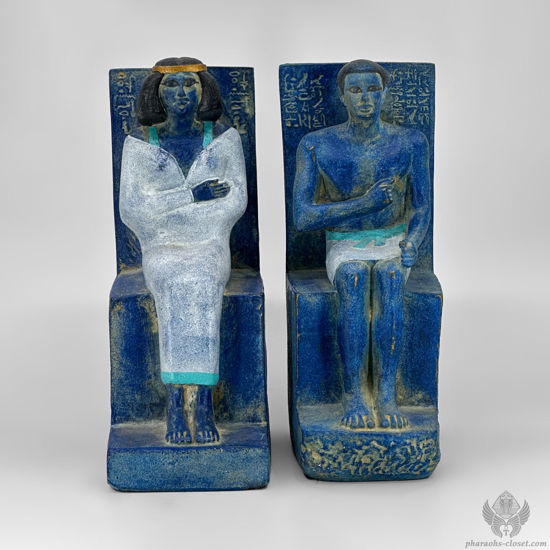 Statues of Rahotep and Nofret Rare Finds Egyptian Statues Etsy