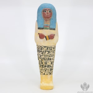 Rare Egyptian Ushabti Figurine Made From Real Limestone - Carefully Handmade In Egypt - Free Shipping