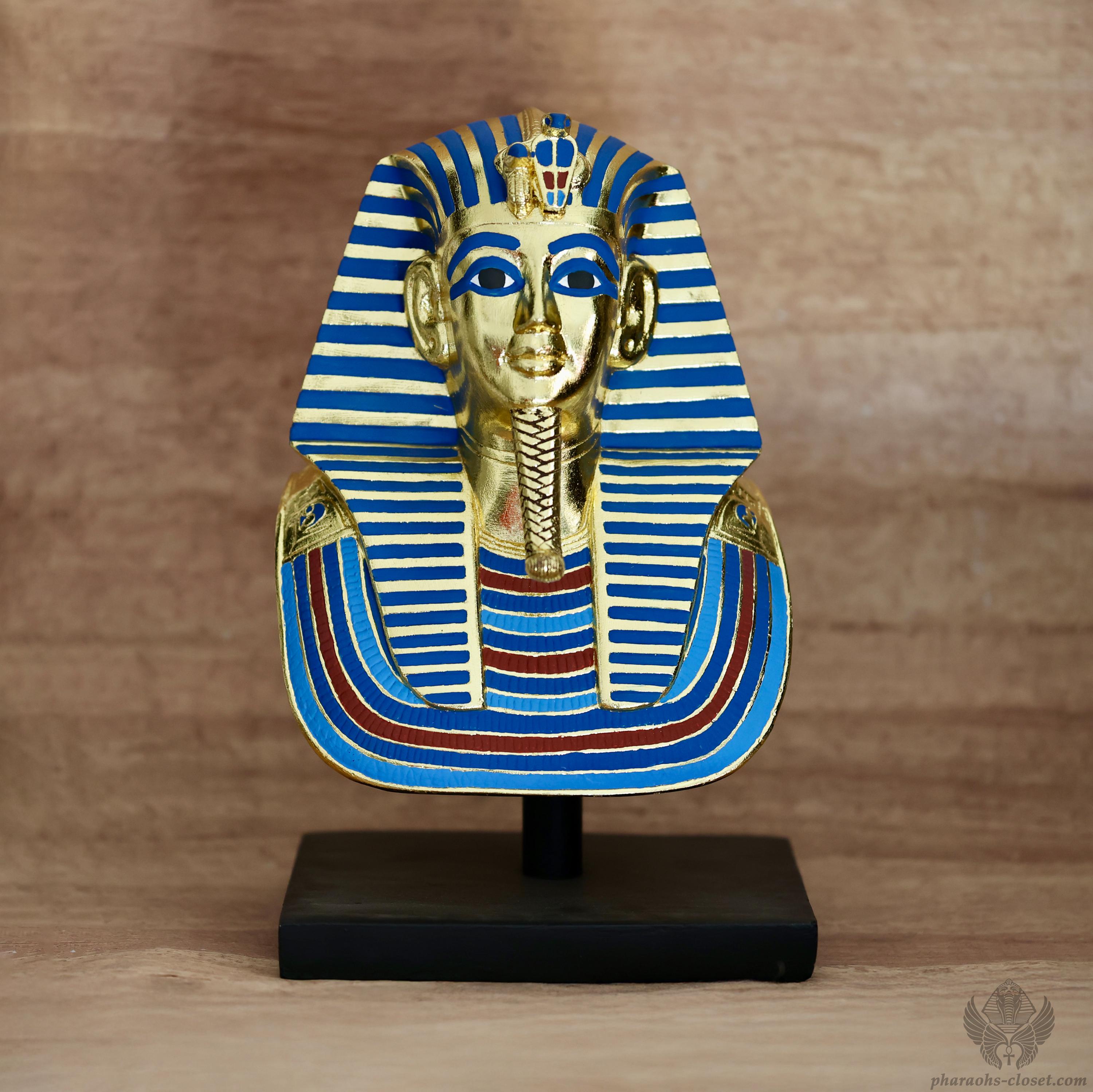 14 Karat Gold Coated Bust of Pharaoh Tutankhamun - Lavish