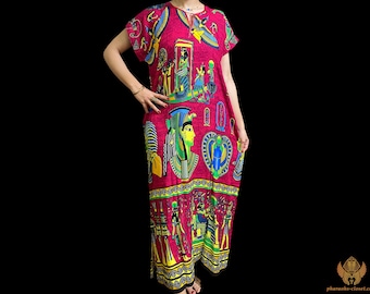 Egyptian Purple Red Goddess Dress - All Sizes - Divine Egyptian Kaftan Dress For Egyptian Queens - Boho Dress - All Sizes - Made in Egypt