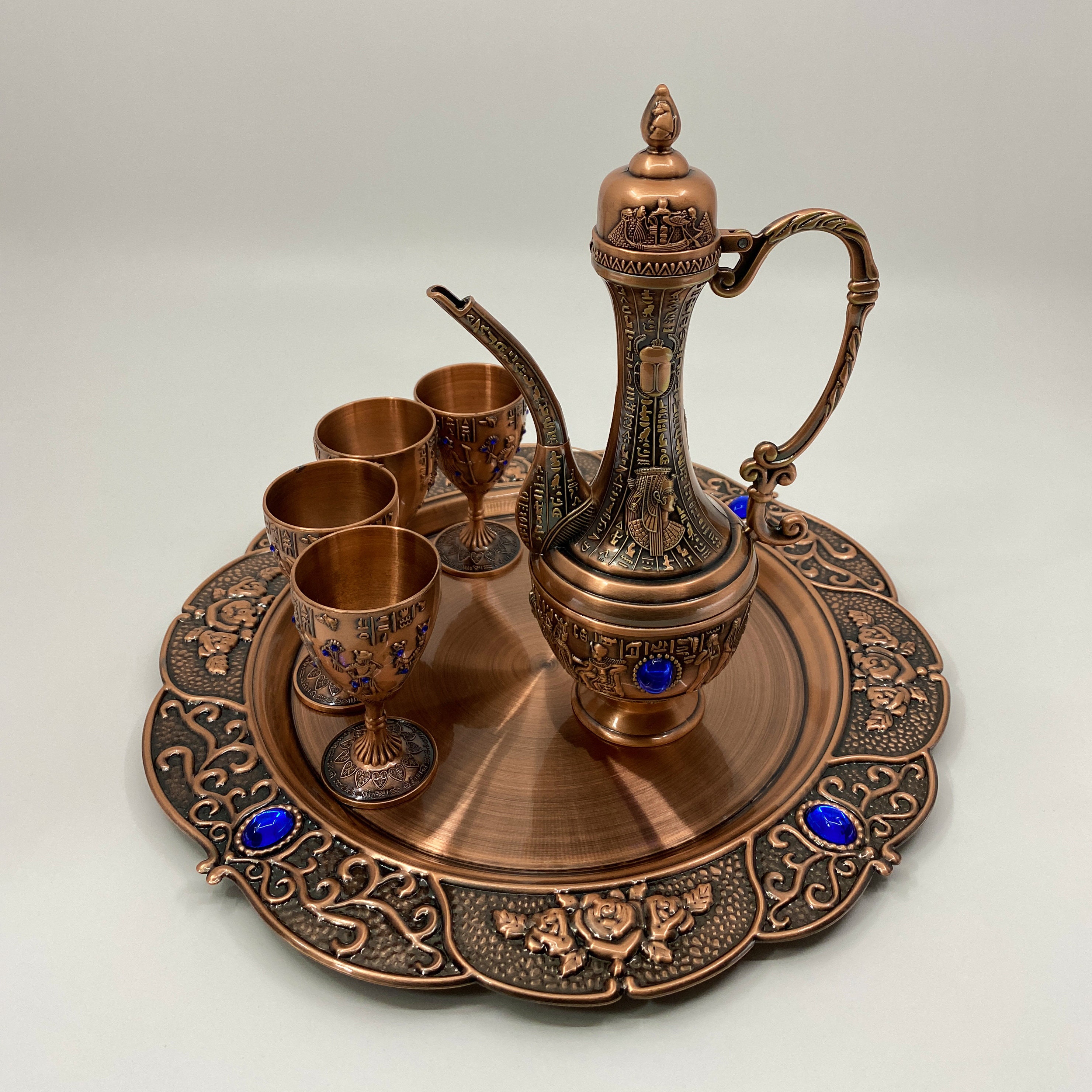 The Sacred Wine Set of Cleopatra Unique Egyptian Wine Metal Etsy