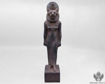 The Healing Sekhmet - Unique Egyptian Stone Statue of The Warrior Goddess Sekhmet - Egyptian Antique Art - Masterfully Handmade in Egypt