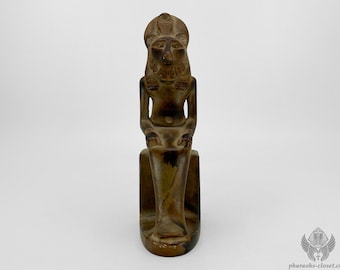 ECHTE Steinstatue der Göttin Sekhmet - Einzigartige Steinfigur der Löwenkopfgöttin Sekhmet - Ägyptisches Altarwerkzeug - Handgefertigt in Ägypten