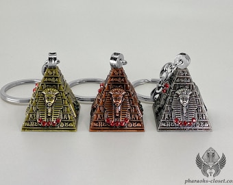 Unique Giza Pyramid Metal Keychain Set - High Quality Egyptian Keychain for Christmas Gift - Egyptian Souvenir - Handmade in Egypt
