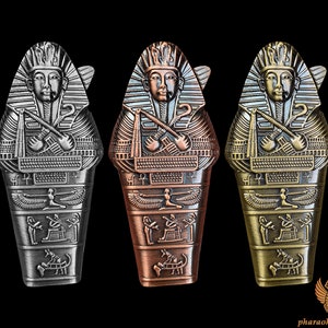 Unique Tutankhamun Metal Lighter Set - Set of 3 Lighters - King Tut Accessories - Egyptian Gift For Tutankhamun Lovers - Handmade in Egypt