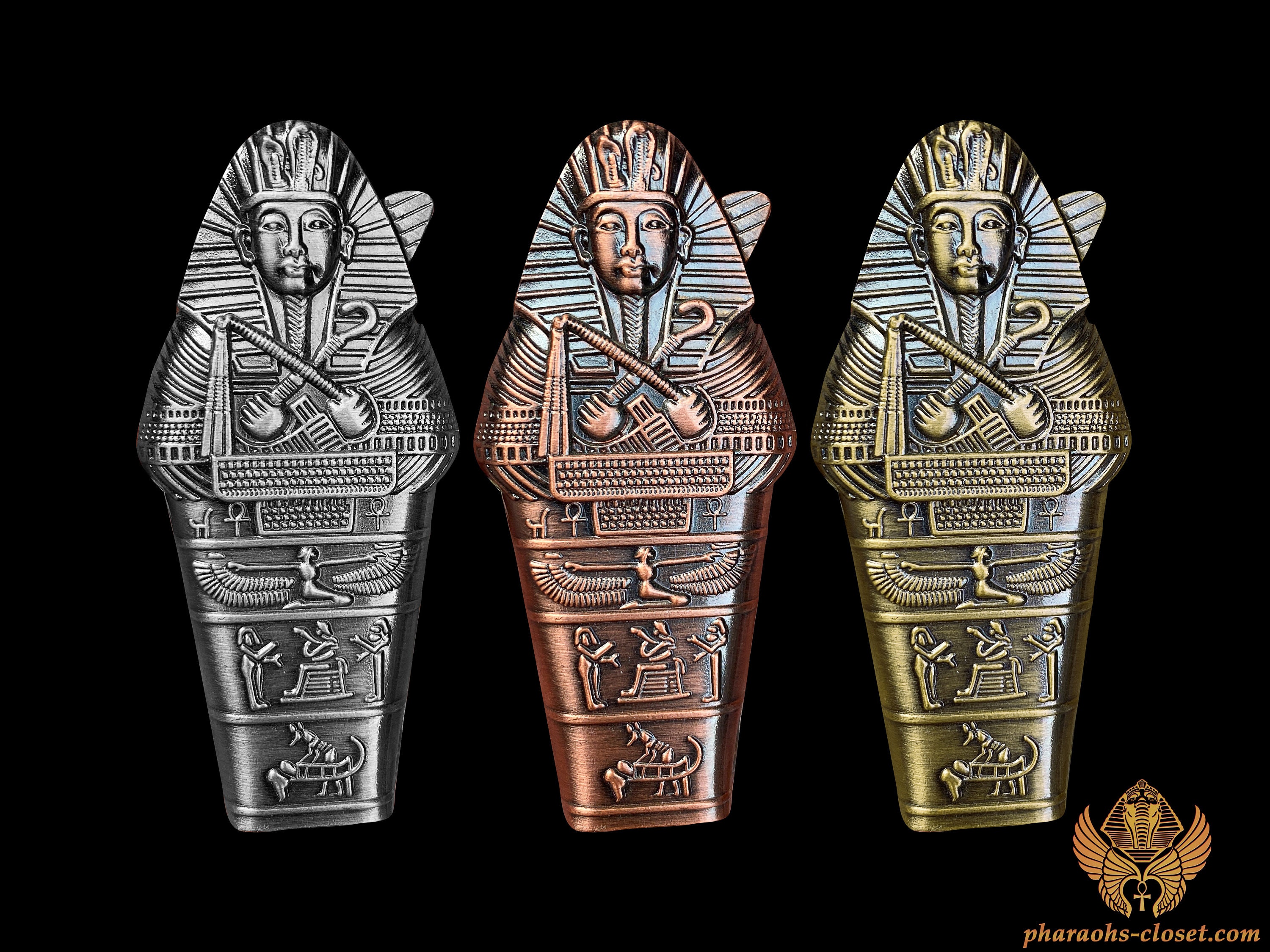 Unique Tutankhamun Metal Lighter Set - Set of 3 Lighters