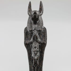 Black Anubis Statue - Unique Egyptian Stone Statue of God Anubis - Protective Anubis Statue for Home Guarding - Carefully Handmade In Egypt
