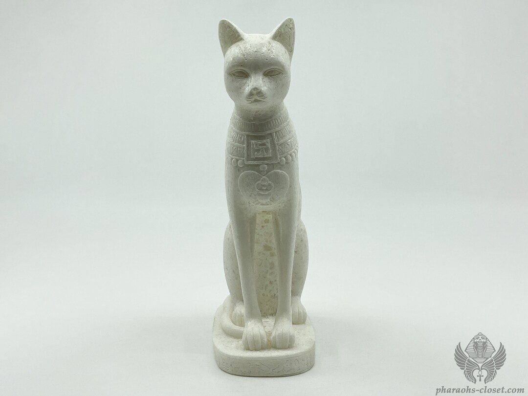 Pure White Alabaster Statue of Bastet Egyptian Goddess of Etsy