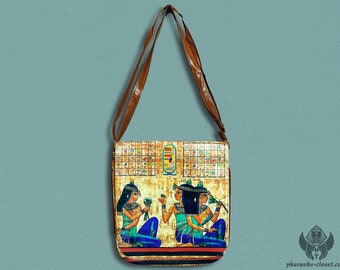 High Priestesses Ritual Shoulder Crossbody Single Strap Bag - Leather Egyptian Bag For Multi-Purpose Use - Carefully Handmade in Egypt