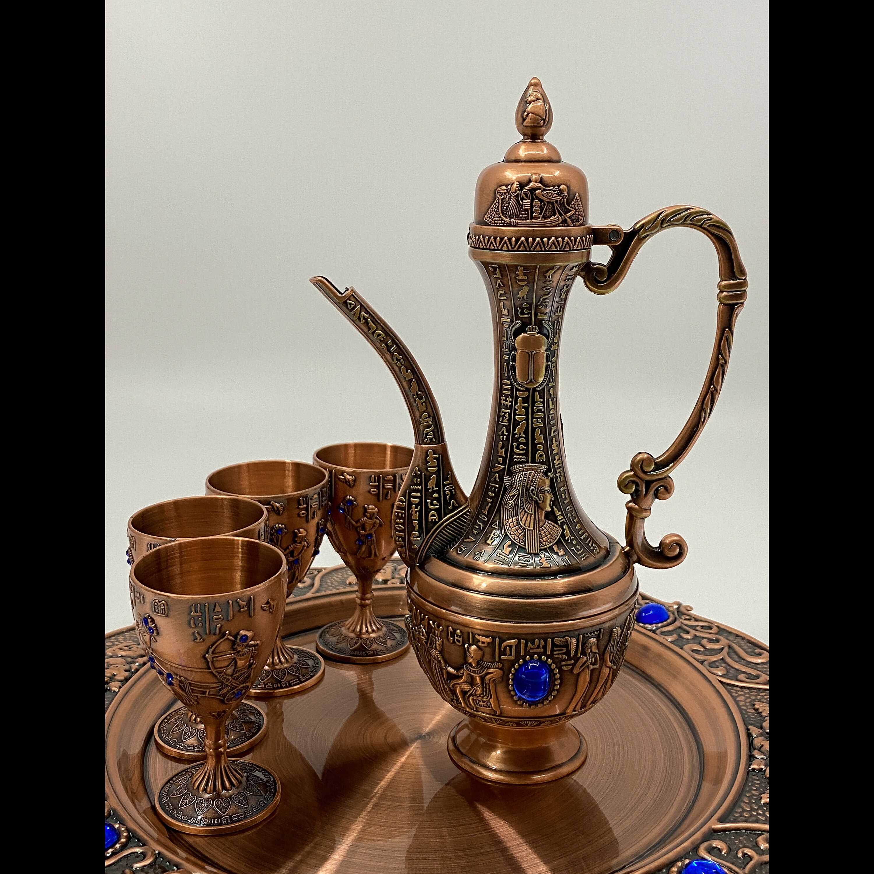 The Sacred Wine Set of Cleopatra Unique Egyptian Wine Metal Etsy