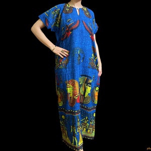 Egyptian Blue Nile Goddess Dress - All Sizes - Divine Egyptian Kaftan Dress For Egyptian Queens - Boho Dress - All Sizes - Made in Egypt