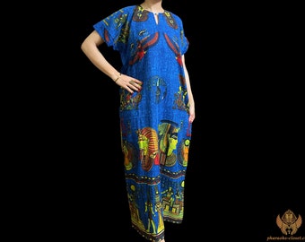 Egyptian Blue Nile Goddess Dress - All Sizes - Divine Egyptian Kaftan Dress For Egyptian Queens - Boho Dress - All Sizes - Made in Egypt