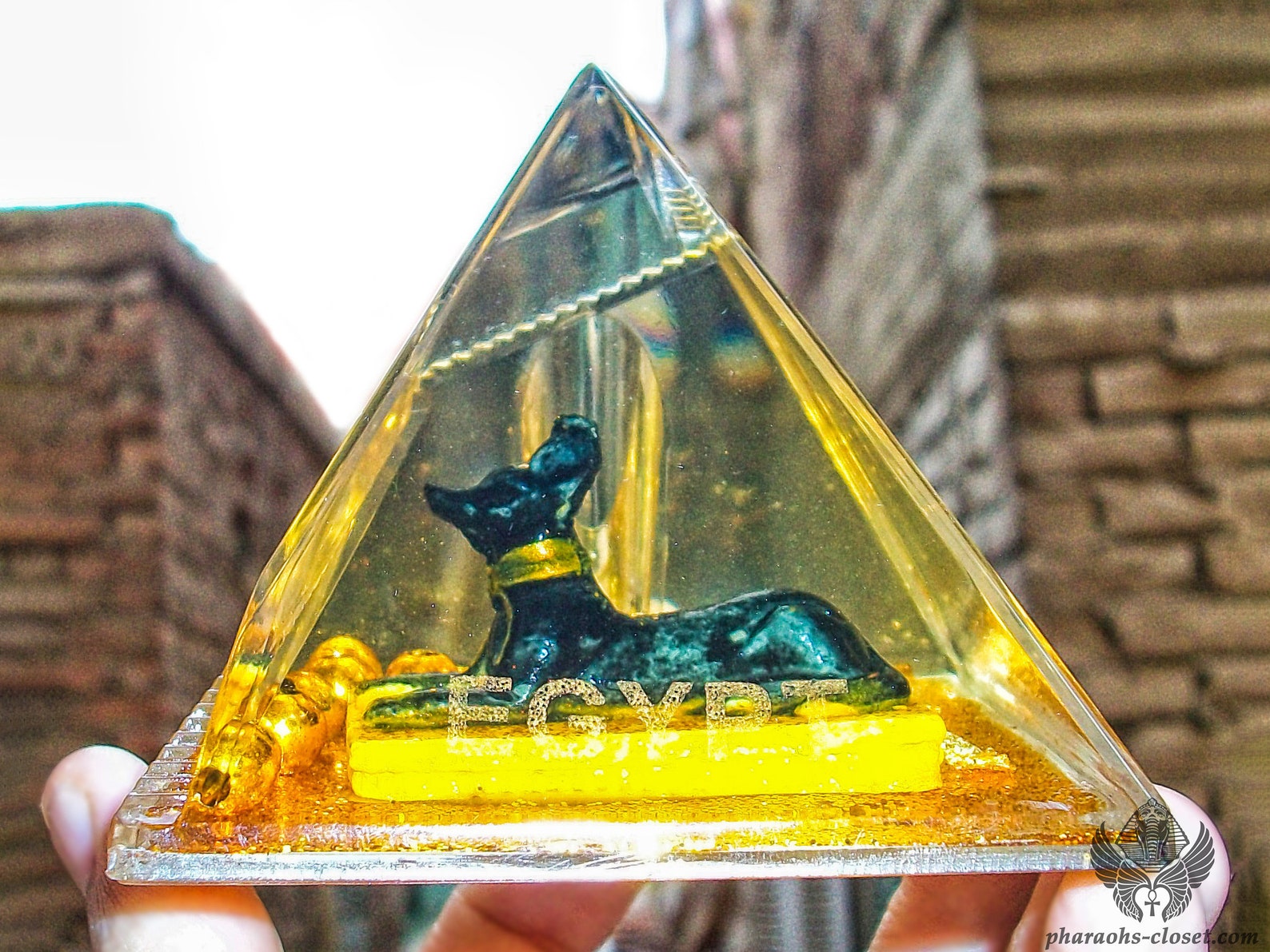 Unique Egyptian Snow Globe Pyramid of God Anubis With Pen Etsy