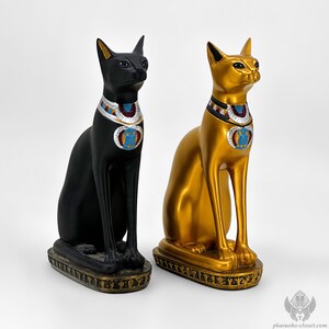 Museum Quality Bastet Statue - Available In Various Colors and Sizes - Egyptian Cat Statue Goddess Bast Statue - Carefully Handmade In Egypt
