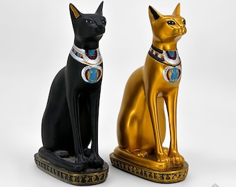 Museum Quality Bastet Statue - Available In Various Colors and Sizes - Egyptian Cat Statue Goddess Bast Statue - Carefully Handmade In Egypt