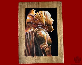 ツタンカーメン王とアンケセナーメン王妃のパピルス画、エジプトの壁画