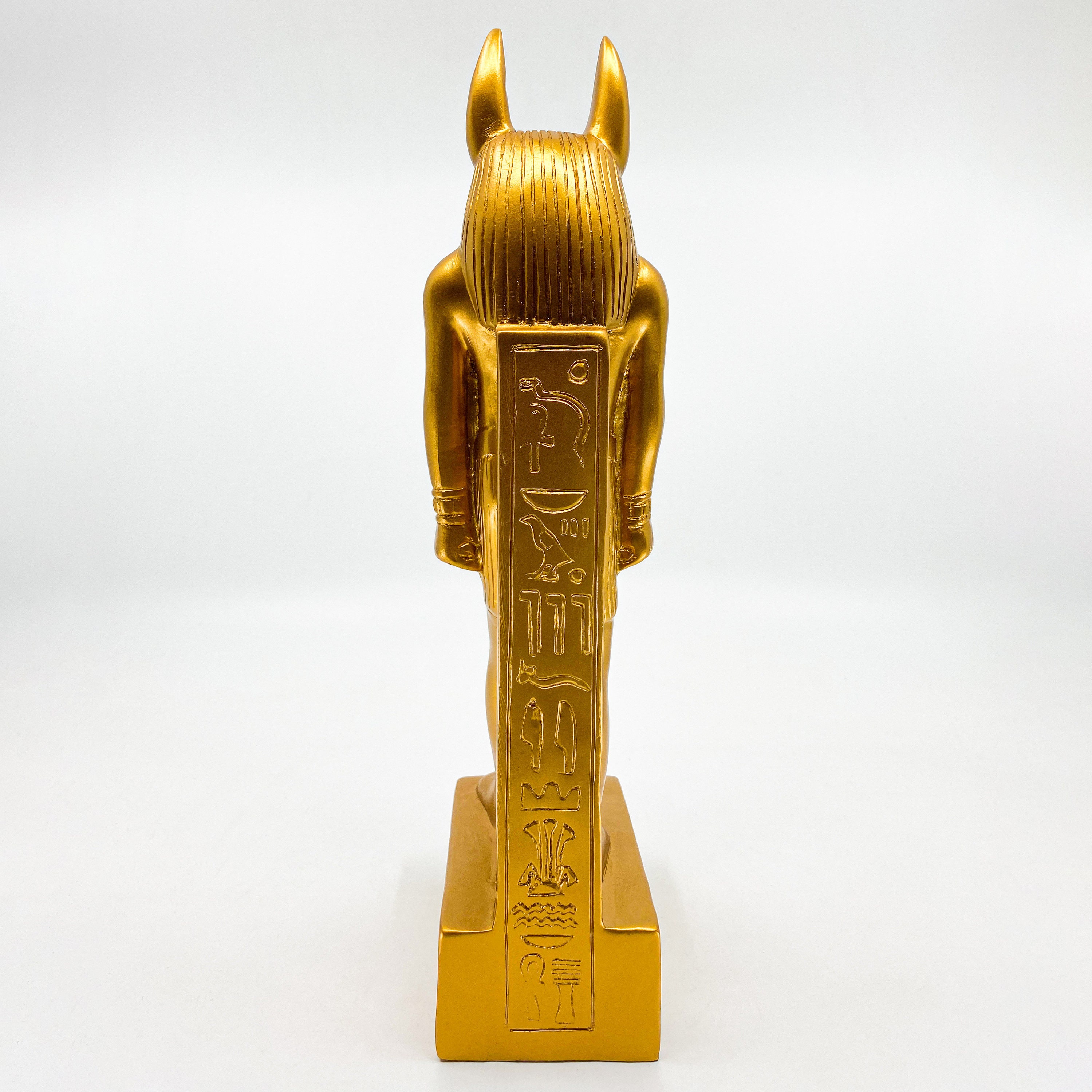 難あり　純銀　エジプト神　アヌビス 黄金のアヌビス神、冥界の王 - 金色のアヌビス神のユニークな