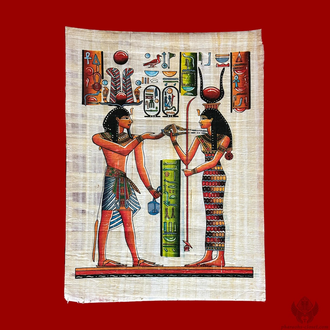 Pharaohs Rituals Rare Papyrus Painting Depicting A Ceremonial Ancient Egyptian Weeding ...