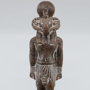Egyptian Red Granite Statue of The Fertility God Khnum - Egyptian Statue For Fertility and Pregnancy Rituals - Handmade and Charged In Egypt