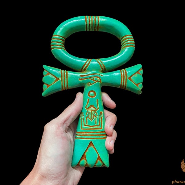 The Green Spirit Egyptian Ankh of Life - A Power Egyptian Cross For Rituals Ceremonies and Activations - Handmade and Charged In Giza Egypt