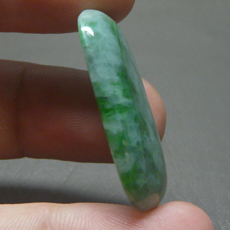 Green Rectangle Shape Jade Stone, 37.15 CT Natural Jade Jadeite Gem Stone, Burmese Natural Green Jadeite Type A Jewelry Making Stone image 5