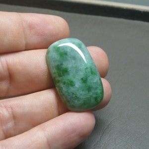 Green Rectangle Shape Jade Stone, 37.15 CT Natural Jade Jadeite Gem Stone, Burmese Natural Green Jadeite Type A Jewelry Making Stone image 3